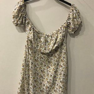 mini floral white baby doll dress